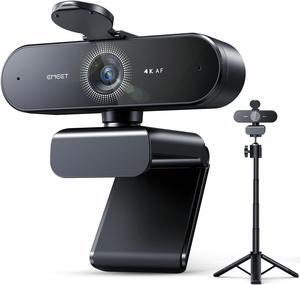 EMEET NOVA 4K Webcam with Tripod - 4K UHD, PDAF Autofocus, Adjustable Heights with 360deg Swivel Head, 2 Noise-Cancelling Mics, USB Plug&Play, Privacy Cover, Ideal for Online Meetings&Live Streaming