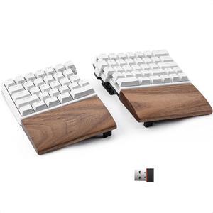 NocFree Wireless Ergonomic Split Mechanical Keyboard with Wrist Rest- Silent, RGB, Hot-Swappable, Compact 60% Layout, Foam Palm Rest, Programmable for Mac & Windows, PBT Keycaps