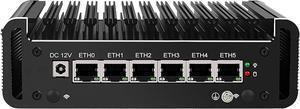 HKUXZR Firewall Appliance Mini PC, Intel Celeron N5105 Quad Core 6xIntel I226 2.5G Ethernet VPN Router PC AES-NI HDMI DP Barebone No Ram(DDR4) No SSD(PCIE 3.0)