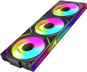 ICOLER PC Fan JM-V2 120 Infinity Mirror Module Daisy-Chain ARGB PWM Case Fans 120mm Reverse Fan Triple Pack Suitable for Computer Case & CPU Cooling