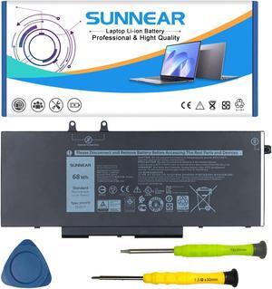 SUNNEAR 3HWPP Laptop Battery Replacement for Dell Latitude 5401 5410 5411 5501 5510 5511 Precision 3541 3551 Series Notebook 03HWPP 10X1J N2NLL 1VY7F 01VY7F 3YNXM 451-BCMN 15.2V 68Wh 4250mAh 4Cell