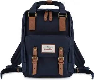Himawari Backpack/Travel Backpack for Women 14.9" College Vintage Waterproof Bag  Work Backpack for 14inch Laptop (HIM-28#Dark blue)