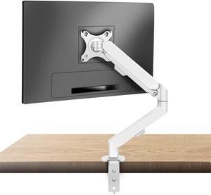HILLPORT White Single Monitor Arm Mount 17 to 34 inch Articulating Gas Spring Arm 4.4 to 19.8lbs Adjustable Vesa 100 * 100mm Desk Stand with Clamp and Grommet LCD Computer Monitors Brachet M5W