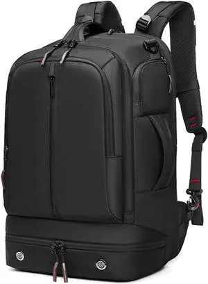 Somago Laptop Backpack Carry On Water Resistant Durable Daypack Backpack fits 16 inch Laptop Anti Theft Travel Rucksack Backpack with Shoe Compartment Luggage Strap for Men Women, 33L, Black