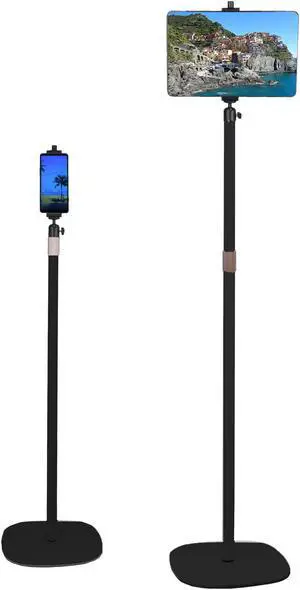 Hocoder Tablet Floor Stand Adjustable Height Phone Holder Stand for Reading, Bed, Compatible with iPad Mini Air Pro 12.9/9.7, Galaxy Tab, Kindle, eBook Reader, Cell Phones(4.5"-15")