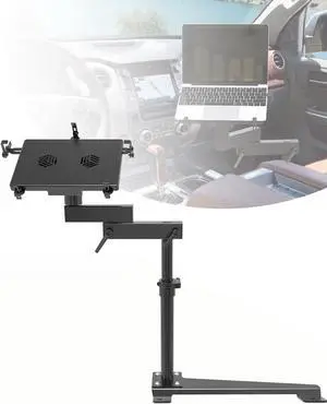 SPIRRELAB Truck Laptop Mount Fit for 2007-2021 Toyota Tundra, 2011-2021 Nissan NV1500, NV2500HD, NV3500HD Aluminum Tablet Holder Computer Stand for Truck