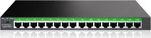 STEAMEMO 16 Port Gigabit Switch, Easy Smart Managed Ethernet Switch, Wall Mount, Vlan, Ethernet Splitter, Network Hub, Sturdy Metal