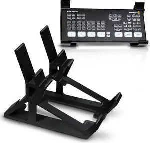 SplashNColor Combo Stand for Blackmagic ATEM Mini Pro and ISO Series - LCD Monitor Stand for Thin Monitors - Stable Setup with Cable Management for Streaming Broadcasting Video Production