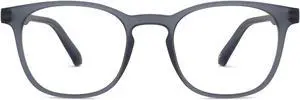 Lenskart Blu Hustlr | Peyush Bansal Glasses For Eye Protection From Digital Screens | Computer Glasses with Blue Cut & UV Protection | Lightweight Specs With Zero Power | Medium | Grey