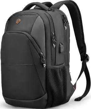 Swissdigital Design Travel Laptop Backpack, Laptops Backpack with USB Charging Port for Men Women Fits 16 Inch Notebook, Black | ANDWIL