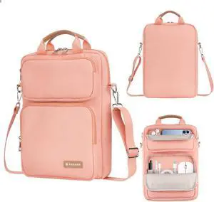 Kailaien 10-13 Inch Tablet Sleeve Bag, Ipad Bag for 13 In/11 in New iPad Pro M4 & 13 in Air M2 2024,iPad Pro 12.9 M2&M1,Ipad 10.9,Galaxy Tab S8+/S9+ 12.4,with Removable Shoulder Strap (Pink)