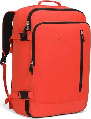 Hynes Eagle Carry on Backpack 38L Large Travel Backpack for Women Flight Approved Weekender Bag Laptop Backpack Men 15 inches Orange