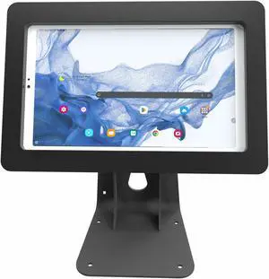 TABcare Anti-Theft Acrylic Case with 360 Rotate 180 Swivel Metal Desktop Stand & 90-Degree USB C Cable for Samsung Galaxy TAB A7 Lite 8.7" Tablet (Black)