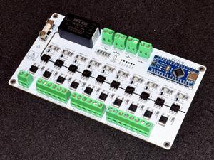 Christmas/Traffic Light Controller - Arduino Based, Universal, 10 Channels with 4Pair Button Screws for Pedestrian or Other Purposes RX, TX, SDA, SCL Input Along with Type C USB Programming Port