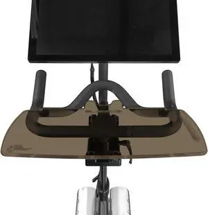 TFD The Tray | Improved Tray for Peloton Bike (orginals) - Work & Ride with Your Phone, Laptop, Book or Tablet (Tray V2, Acrylic Dark)