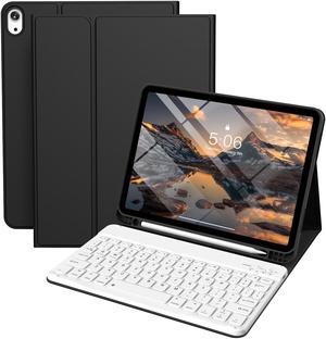 kenke for iPad (A16) 11th/10th Generation Case with Keyboard (11/10.9 Inch, 2025/2022), Smart Magnetic Detachable Wireless Bluetooth Keyboard, Folio Keyboard Case with Pencil Holder, Black