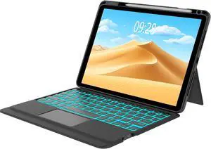 iPad Air 11 inch Case with Keyboard (M2) 2024, Detachable Bluetooth Keyboard with Smart Touchpad, 7 Colors Backlit, Auto Sleep/Wake for iPad Air 5th/4th 10.9" & iPad Pro 11 4th/3rd/2nd/1st Gen Black