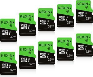 KEXIN 32GB Micro SD Card 10 Pack 32 GB Class 10 Ultra Micro SDHC UHS-I Bulk Memory Card C10, U1, 10 Pack Bulk Micro SD Card