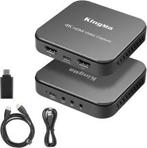 King Ma Capture Card for Game, 4K HDMI to USB 3.0 Audio Capture Card Device HD Video Capture Card Work with Nintendo Switch PS4 PS5 Xbox Series for TikTok Live Streaming Video Recording