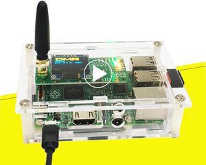 yyiikee DMR Hotspot Ethernet Port Assembled Radio Station WiFi Voice Modem Support DMR Dstar YSF P25 Fusion Antenna Raspberry Pi Model 2B Two Colors OLED Acrylic Shell