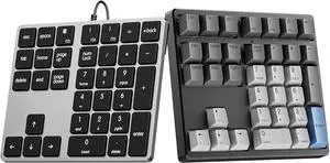 Kisnt 34 Keys Mechanical Number Pad Blue Switch& 34 Key Numeric Keypad for Laptop