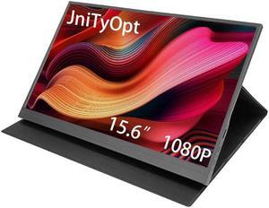 JniTyOpt 15.6inch Portable Monitor with case,1080P USB-C HDMI Second External Monitor for Laptop,PC,Mac Phone,PS,Xbox,Swich,IPS Ultra-Thin Zero Frame Gaming Monitor/Premium Smart Cover