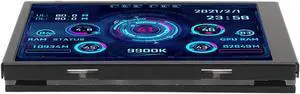 Computer Temp Monitor, Mini Screen PC Sensor Panel Display 3.5in IPS Full View Display Plug and Play for Home (Black)