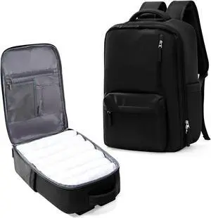 VGCUB Travel Essentials Backpack for Women Men,Laptop Carry on Backpack with Laptop Compartment,Waterproof Work Personal Item Size Backpack Bag with USB Charging Port,Black