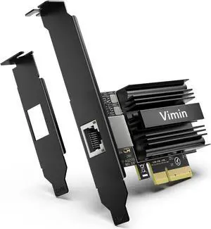 10G PCI-E Netzwerkkarte mit 10Gbps Dual RJ45 Ports, Intel AQC113 Controller, VIMIN 10Gb Ethernet Adapter Karte Kompatibel mit PCI Express X8, X16, Unterstutzt Windows10/11/Windows Server/Linux