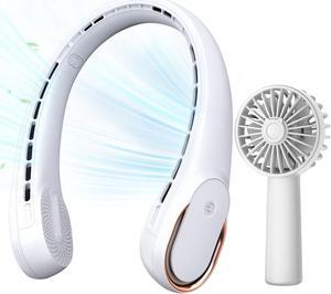 KIDEE Portable Fan, Neck Fan & Mini Handheld Fan, 3 Speeds, USB Rechargeable, Long Use Time, Battery Operate Small Personal Fan for Outdoor Indoor Office Travel