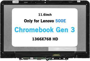 11.6" Screen Replacement for Lenovo 500E 300E Chromebook Gen 3 82JB 82JC 82J9 82JA 5D11C95890 5D11C95886 5D11C95891 5D11C95892 5D11C95893 5D11C95894 LCD Digitizer Assembly (Support Stylus/Pen Touch)