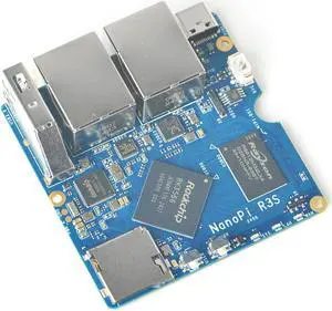 FriendlyElec NanoPi R3S Mini Router OpenWRT, 2GB LPDDR4X RAM 32GB eMMC, with Dual-Gbps Ethernet for Smart Home Office Gateway IoT NAS Applications, Support Debian Ubuntu OS (2+32GB Bare Board)