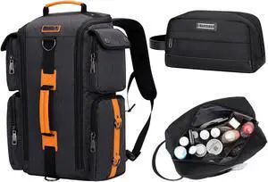 WITZMAN Men's Travel Backpack Duffel Bag, Laptop Backpack 17 Inch, Toiletry Bag, Water-resistant, Black, 5L, 13"L x 20"H x 6"W, 1.28kg
