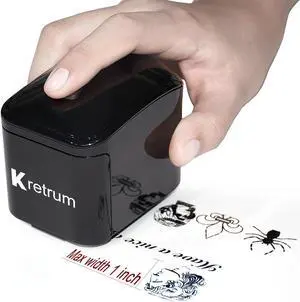 Kretrum Mini Portable Handheld Temporary Tattoo Printer for iOS & Android APP Label Qrcode Barcode Printer Logo Photo Printer (Black)