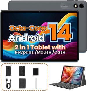 Tablet 10.1" Android Tablets with Octa-core Processor 10GB RAM 64GB ROM HD IPS Touchscreen 8H Battery, Wi-Fi 6, BT 5.0, Dual Camera, Tablet with Keyboard, Bluetooth, Mouse,Case (Black)