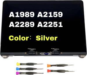 13.3" Replacement LCD Screen for MacBook Pro A1989 A2159 A2289 2251 True Tone 2018 2019 2020 Retina Assembly (Silver)