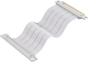 PCI-E 4.0 Riser Cable, PCIe 4.0 X16 High Speed Flexible GPU Riser Cable with PCI Express Port for GPU Extension Card, Length 25cm (White)