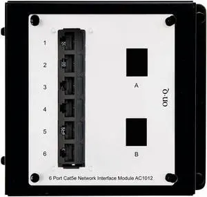 Legrand - OnQ 6 Port Network Switch, Cat5e Network Interface Module, High-Density Mini Patch Panel with RJ45 Ports, 1 Count, AC1012