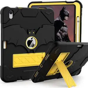 YIMIKOL Case for iPad 11 inch (A16) 2025/10th Generation Case Kids 10.9 inch 2022, Slim Heavy Duty Shockproof Rugged Protective Cover with Built-in Stand for iPad 11th/10th for Kids, Black+Gold