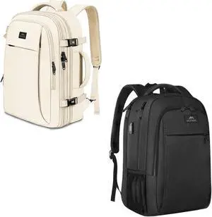 MATEIN Travel Backpack Bundle | TSA Friendly 18.4 Inch Laptop Backpack & 50L TSA Travel Daypack with Wet Bag Expandable Airline Approved Suitcase Daypack