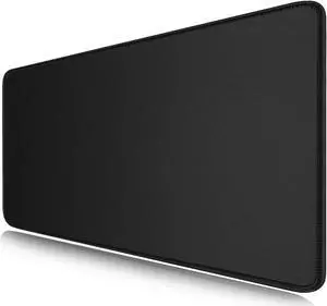 LL-COEUR Black Large Waterproof Mouse Mat 47.2x19.6x0.12inch, Long PC Keyboard Pad Extended Office Desk Pad with Stitched Edges (47.2"x19.6"x0.12")