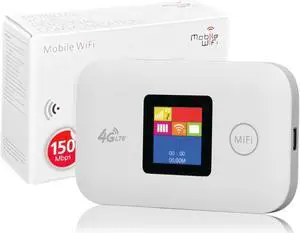 4G Mobile Wi Fi Hotspot, 4G Unlocked Internet Router Devices with SIM Card Solt, 150Mbps Travel Wi Fi Router, Support for Asia, Africa, Europe, B1 B3 B7 B8 B20 B38 40 41