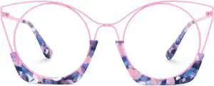 Zeelool Chic Round Glasses for Women Blue Light Blocking Glasses Anti Eyestrain Glasses ZJGX699326-01 Fondant-Pink