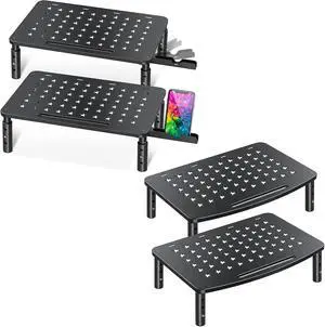Zimilar 2 Pack Height Adjustable Monitor Stand Riser with Unique Star Mesh Design