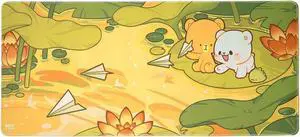Pond Adventure Desk Mat Authentic Milkmochabear Merchandise Cute Extra Large Gaming Mouse Pad with Non-Slip Rubber Base for Computer Keyboard Laptop Home Office Accessories (35.5" x 15.7")
