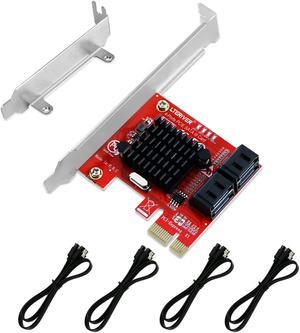 LTERIVER PCIE 3.0 X1 to 4-Ports Serial ATA/SATA 3.0 Host Controller, Plug and Play on Windows OS, MAC OS and Linux Kernel Systems-4X 6Gbps Max SATA 3.0 None Raid Ports-Support AHCI Boot Up (PCE-G3S4)