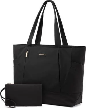 LOVEVOOK Tote Bag for Women Work Travel, Lightweight Teacher Work Tote Bag With Zipper With Laptop Compartment, Nurse Handbag