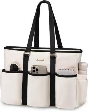 LOVEVOOK Work Tote Bag for Women, 15.6 Inch Laptop Bag for Women, Teacher Tote Bag Nurse Bag, Utility Bag For Work/Travel/College/Daily, Professional Computer Bag Large Purse Handbag With Multi Pocket