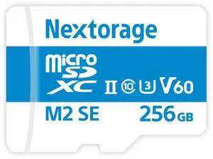 Nextorage Japanese Manufacturer UHS-II Micro SD Card 256GB microSDXC U3 V60 Max. Read Speed 280MB/s Max. Write Speed 190MB/s NX-M2SE256G microSD Card