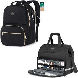 MATEIN Lunch Backpack for Women, 15.6inch Laptop Work Backpack with Insulated Cooler Compartment, Medical Bag, Large Water-Resistant First Aid Bags with Many Pocktets for Nursing